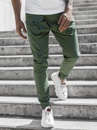 Spodnie męskie chino joggery khaki OZONEE G/11144
