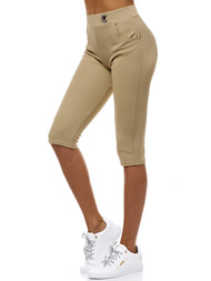 Legginsy krótkie damskie beżowe OZONEE JS/1027/B8