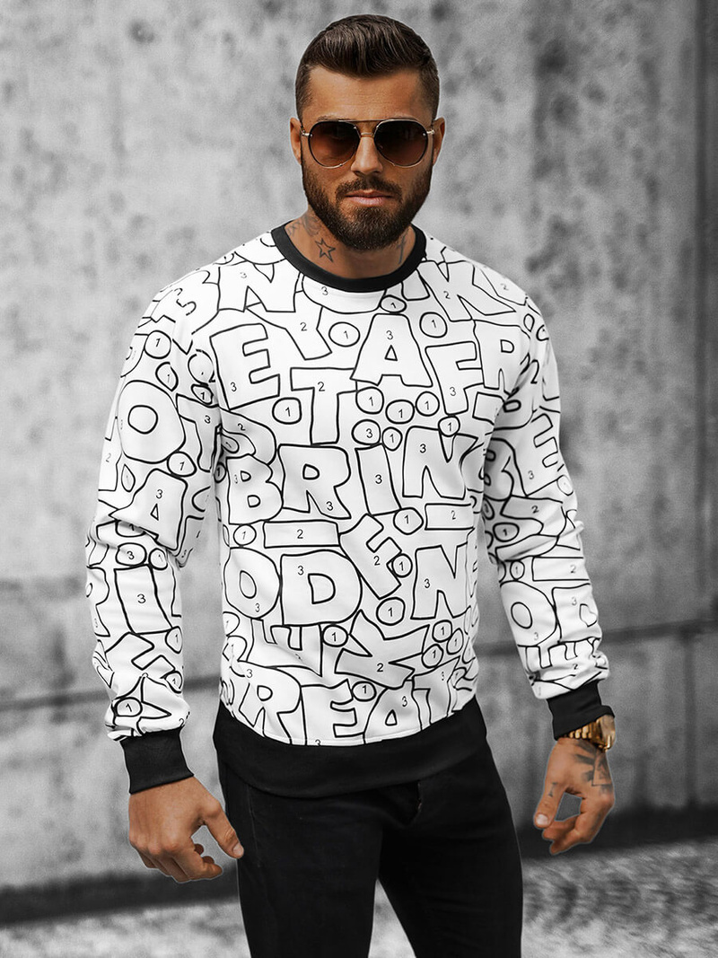 Bluza męska biała OZONEE JS/8B1136/1