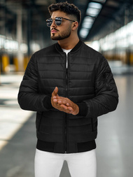 Kurtka bomberka męska czarna OZONEE JS/MY02Z 