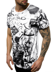 T-Shirt męski biały OZONEE JS/KS1987