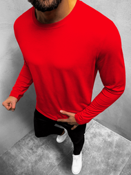 Longsleeve męski bez nadruku czerwony OZONEE JS/CX01Z