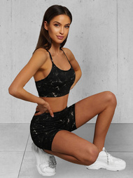 Komplet sportowy dwuczęściowy damski czarny OZONEE O/XL015/1