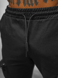 Spodnie męskie chino joggery czarne OZONEE O/475