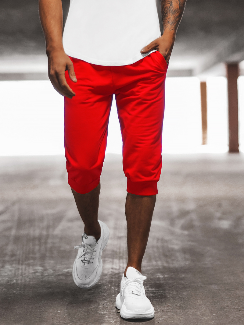 Spodenki dresowe męskie czerwone OZONEE JS/XW07/18Z