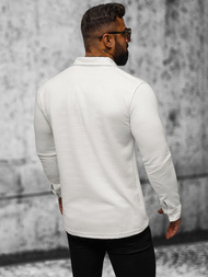 Bluza męska z kołnierzykiem ecru OZONEE O/TB2271