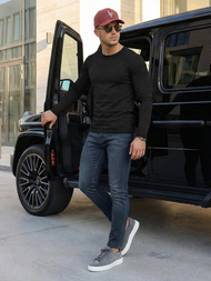 Spodnie jeansowe męskie slim fit ciemno-niebieskie OZONEE O/JK2895AZ