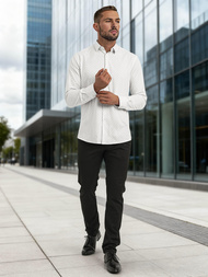 Koszula męska elegancka biała OZONEE V/V185