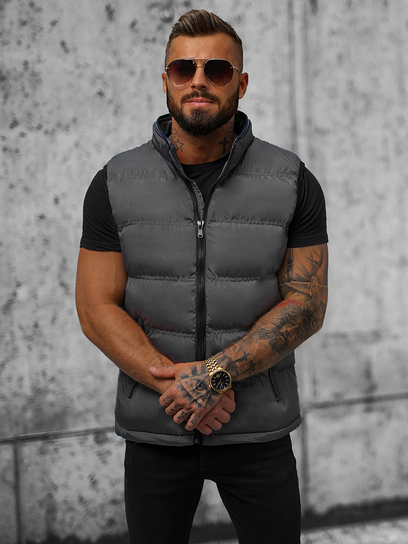 Kamizelka męska pikowana szara OZONEE N/7131Z