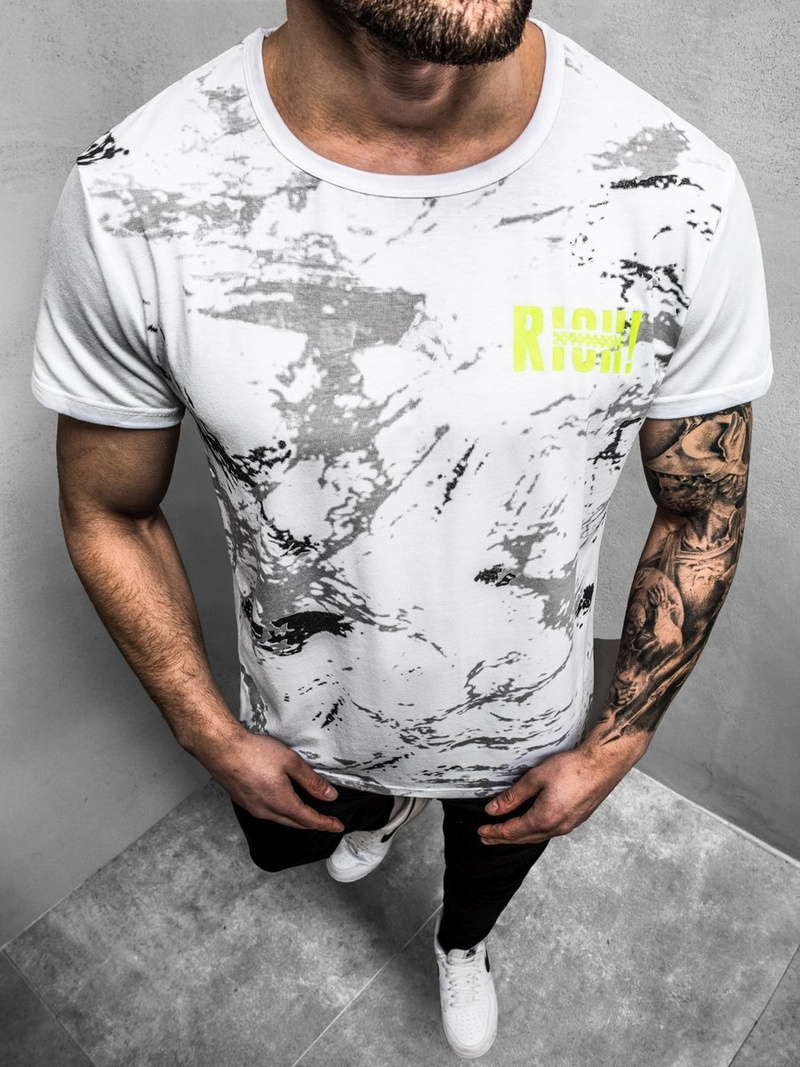 T-Shirt męski biały OZONEE JS/KS1976Z