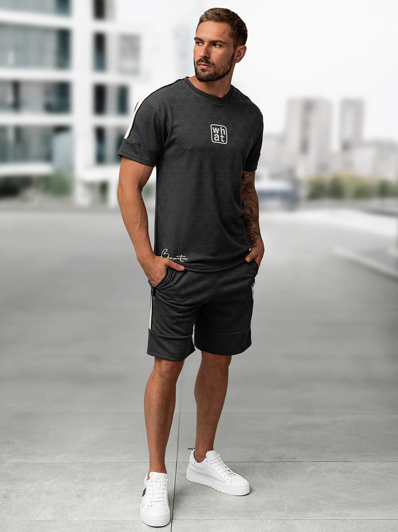 Чоловічий короткий Cпортивний костюм Темно-Графiтовi OZONEE O/QQ1621AB