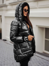 Kurtka zimowa damska pikowana szara OZONEE JS/5M3188/105Z