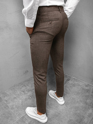 Spodnie męskie chino materiałowe brązowe OZONEE DJ/5533