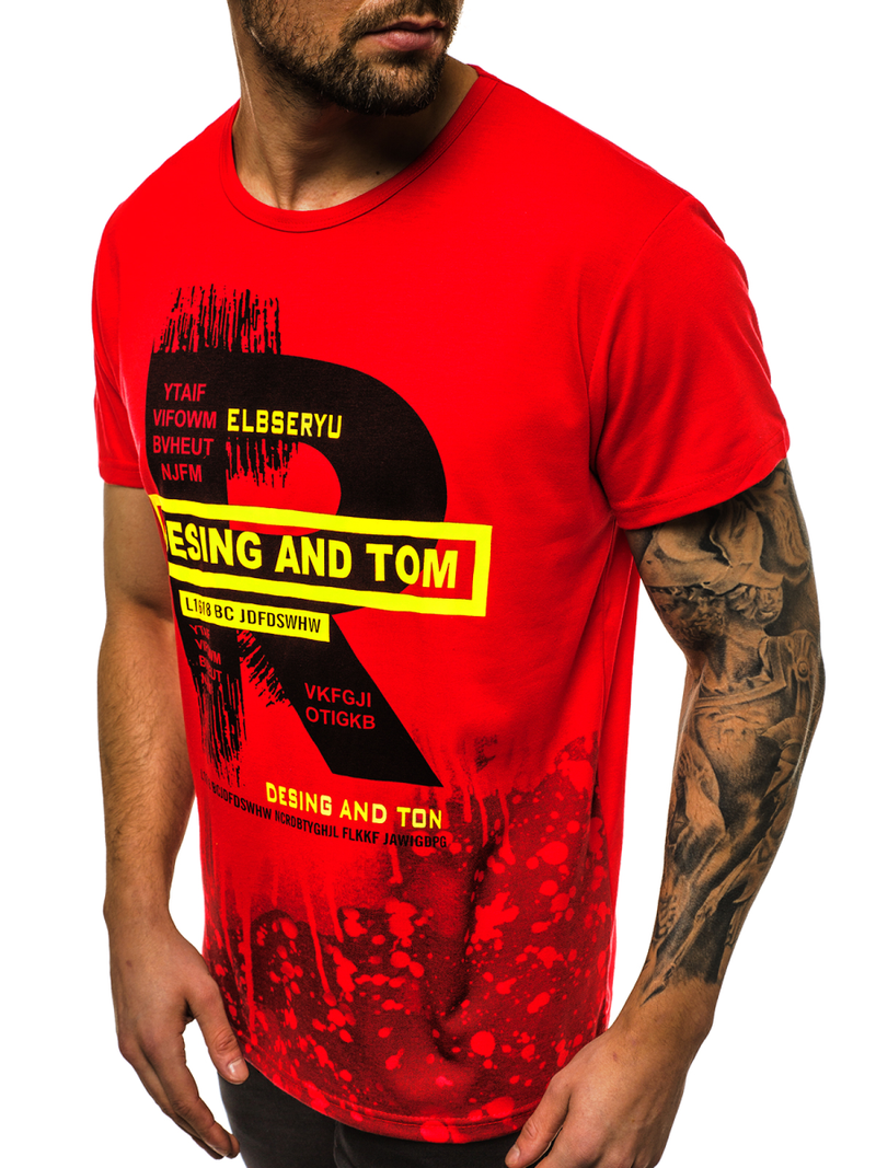 Футболка чоловіча Червона OZONEE JS/KS1945