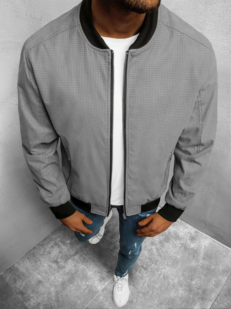 Kurtka bomberka męska szara OZONEE N/7112/7