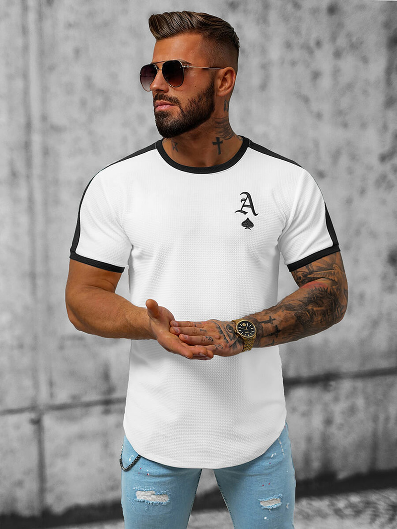 T-shirt męski biały OZONEE O/TX6413