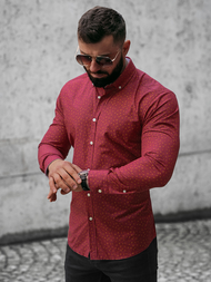 Koszula męska bordowa OZONEE O/CLS349