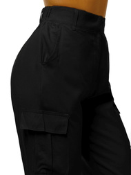 Spodnie damskie joggersy czarne OZONEE O/HM005