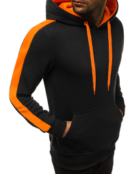 Bluza z kapturem męska czarno-pomarańczowa OZONEE JS/2012