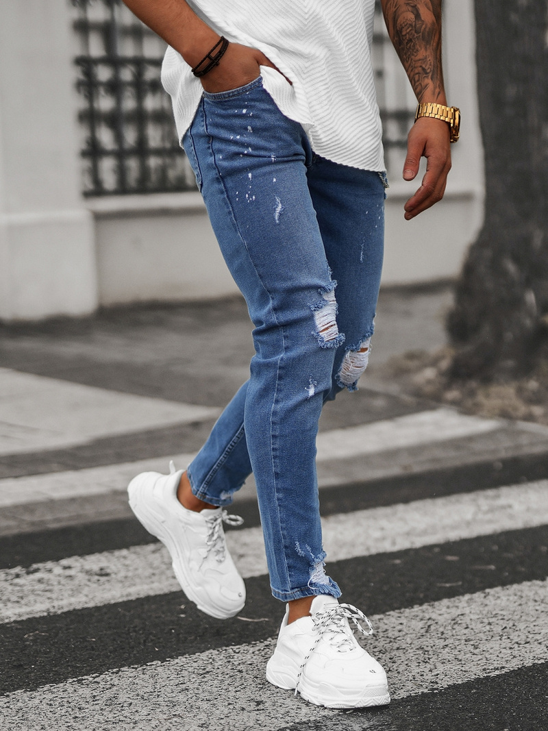 Spodnie jeansowe męskie niebieskie OZONEE O/WE1014Z