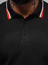 Koszulka męska polo czarna OZONEE O/DA736