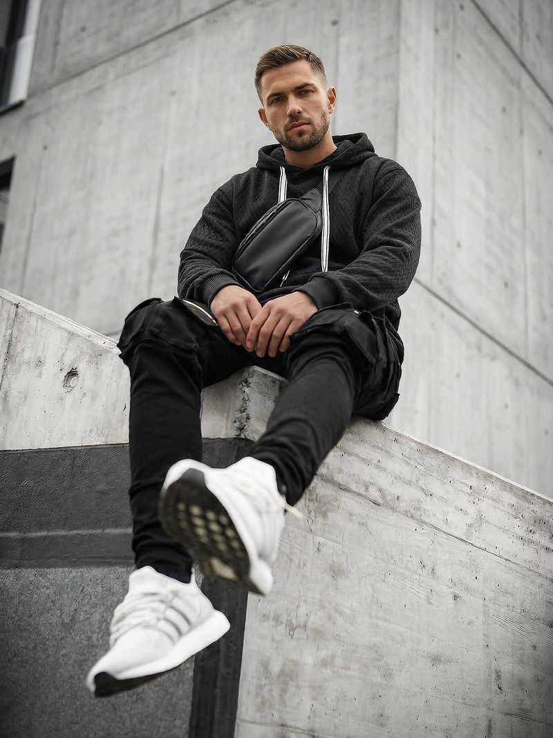 Чоловічий світшот чорний OZONEE O/G3065