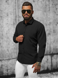 Класична сорочка чоловіча Чорна OZONEE O/3777