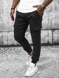 Spodnie męskie chino joggery czarne OZONEE O/P4051