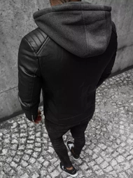 Kurtka skórzana męska czarna OZONEE JS/11Z8012