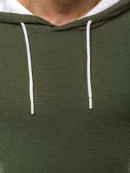 Bluza męska z kapturem ciemno-zielona OZONEE O/1252Z