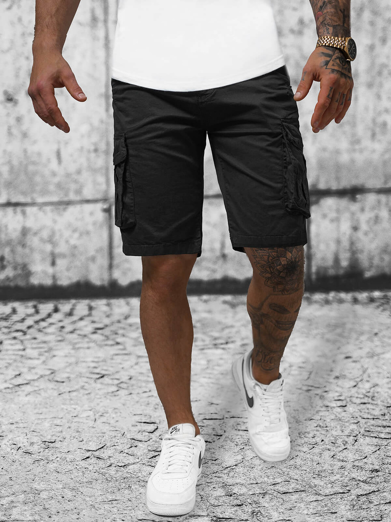 Spodenki męskie chino czarne OZONEE T/XX160086/1Z