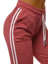 Spodnie dresowe damskie ciemno-różowe OZONEE JS/1020/A17