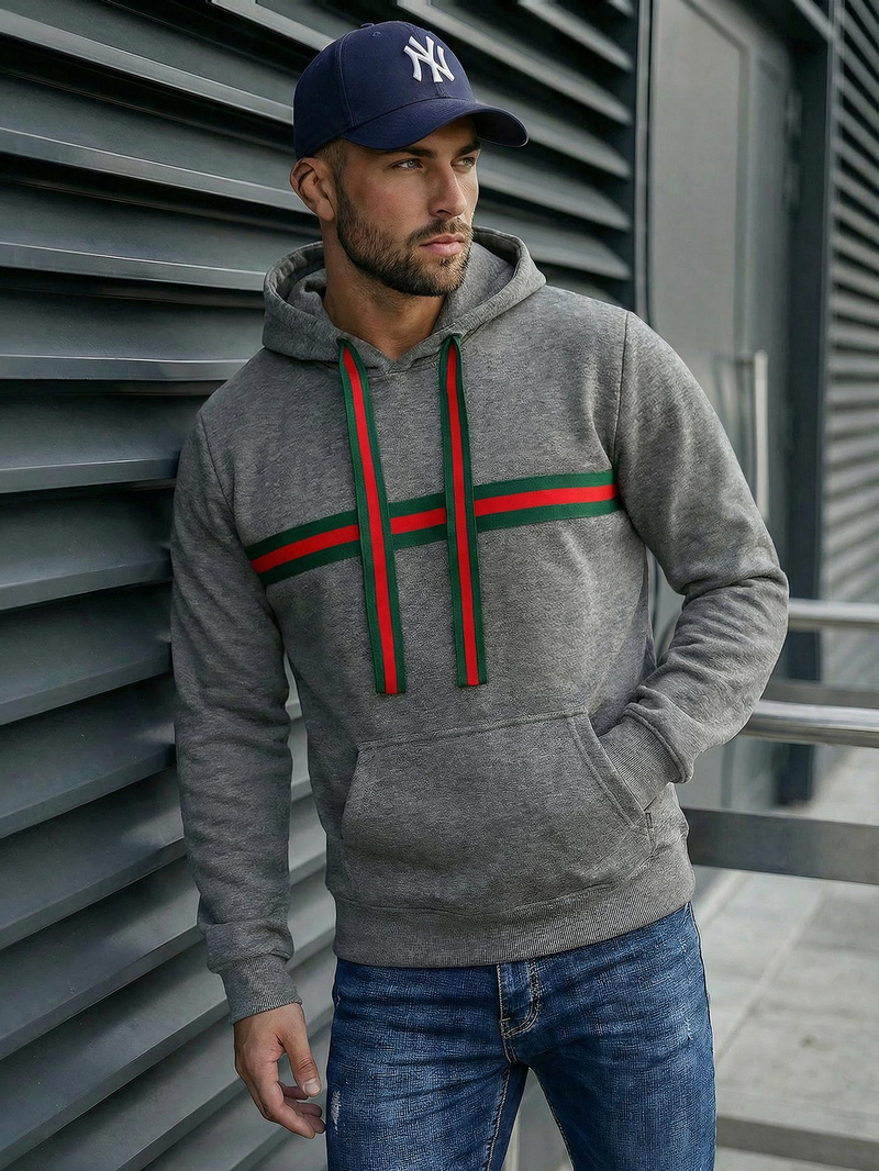 Bluza z kapturem męska grafitowa OZONEE JS/8B1735/5Z