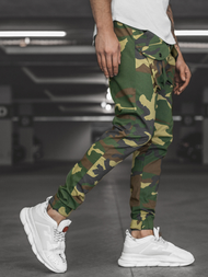 Spodnie męskie chino joggery moro-zielone OZONEE G/11144