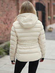 Kurtka zimowa damska pikowana ecru OZONEE JS/M769/281Z