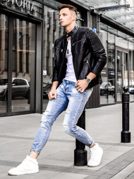 Spodnie męskie jeans niebieskie OZONEE T/7509