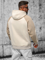 Bluza z kapturem oversize beżowa OZONEE O/SWE23037