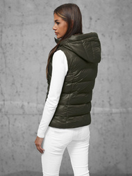 Стьобаний жіночий жилет Темно-Зелена OZONEE JS/5M3133/136