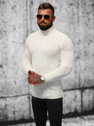 Sweter męski golf ecru OZONEE L/2665Z