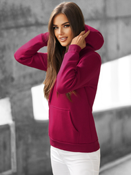 Bluza z kapturem damska bordowa OZONEE JS/W02Z
