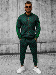 Komplet dresowy męski czarno-zielony OZONEE O/12136