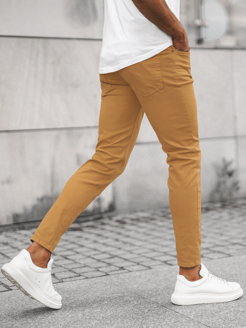 Spodnie jeansowe męskie camelowe OZONEE E/5388/01