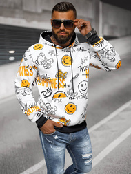 Bluza z kapturem męska biała OZONEE JS/8B1226/1