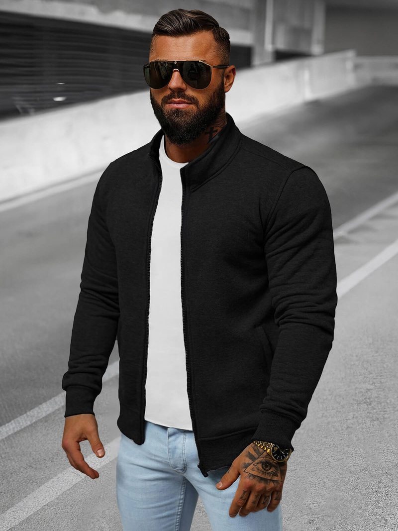 Bluza męska rozpinana czarna OZONEE JS/2002Z