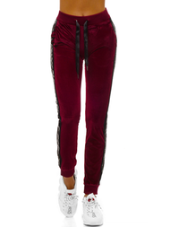 Spodnie dresowe damskie bordowe OZONEE O/82275