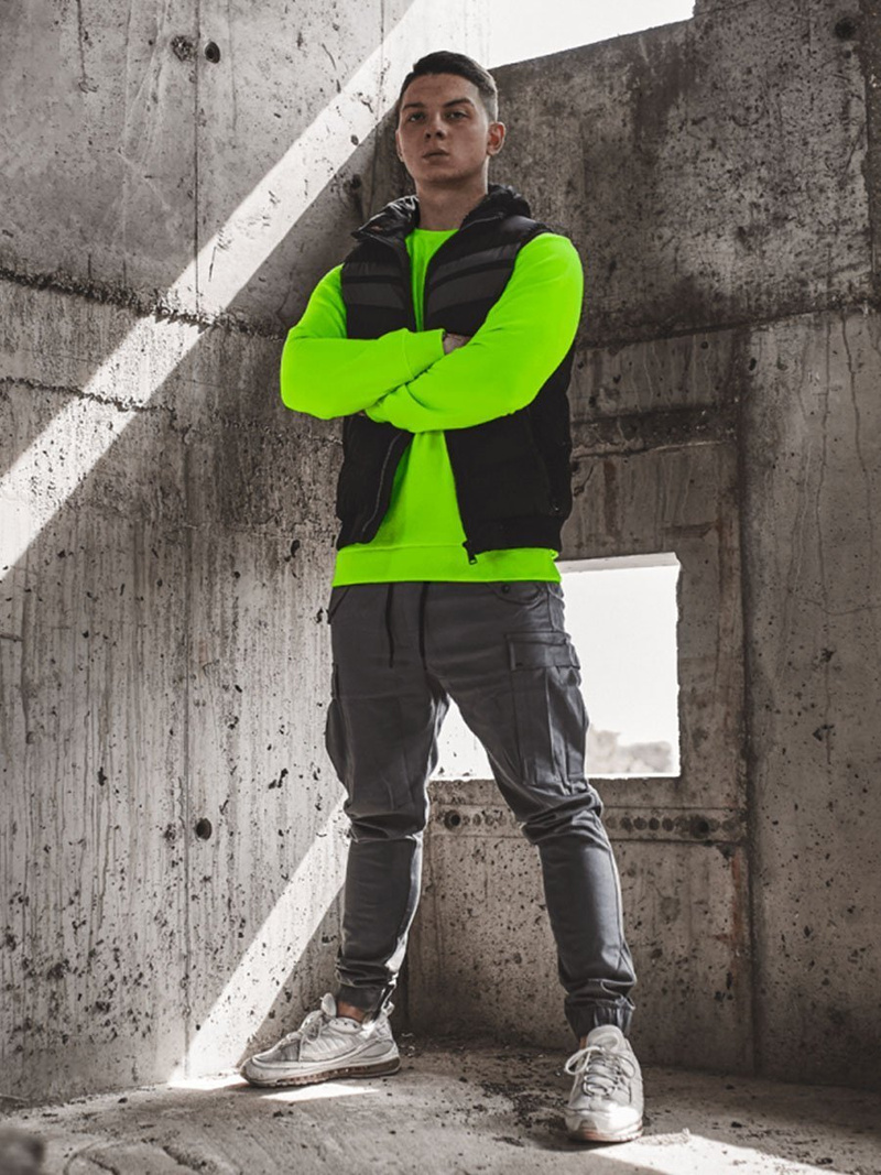 Spodnie męskie chino joggery szare OZONEE A/1005