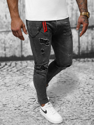 Spodnie jeansowe męskie czarne OZONEE DR/TF246