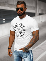 T-shirt męski slim fit biały OZONEE NB/MT3074