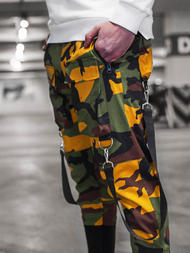 Spodnie męskie chino joggery żółte-khaki OZONEE G/11133