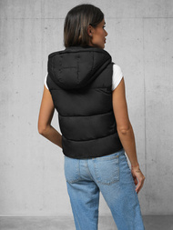 Kamizelka damska pikowana czarna OZONEE JS/16M9112/392